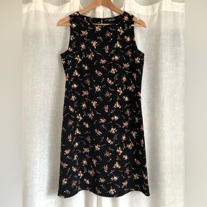Black floral mini dress